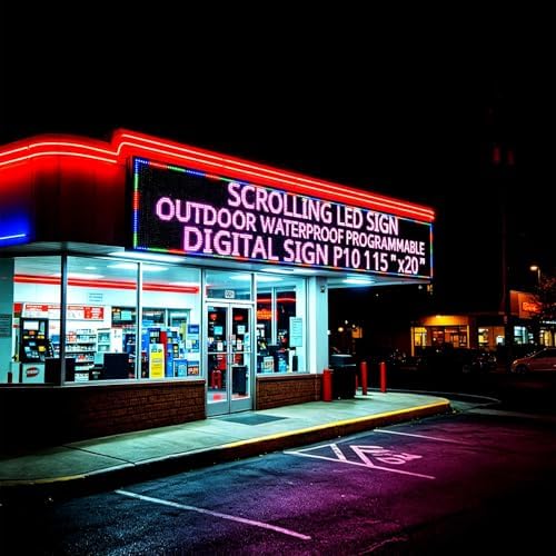 Programmable Scrolling Led sign Outdoor Digital Open Neon P10 115''x20'' - Image 2
