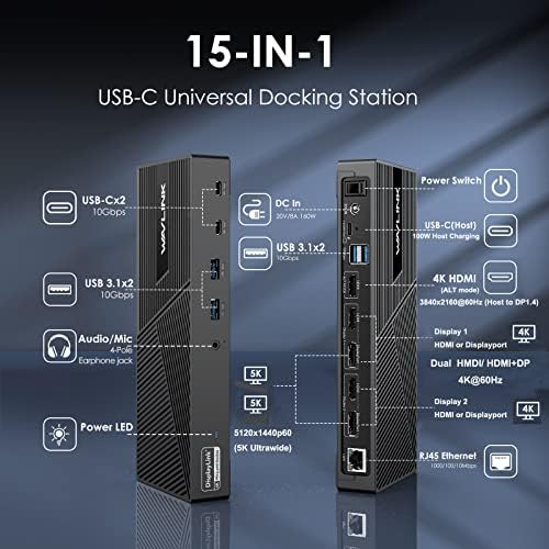 WAVLINK USB C Docking Station 4K@60Hz 3 Monitor for Mac(M1-M5,Neo),Windows - Image 2