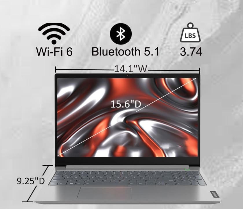 Lenovo ThinkBook 15 Gen 4 Business Laptop (15.6" FHD Anti-Glare, 16GB RAM, 512GB SSD, AMD Ryzen 7 5825U (> Intel i7-1165G7)) Fingerprint, FHD Webcam w/Shutter, Ethernet, Win 11 Pro (Renewed) - Image 7