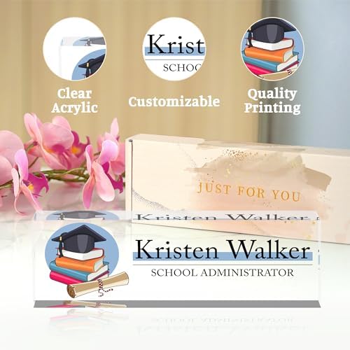 Name Plate for Desk-Personalized Name Plates for Desk-Name Plate Personalized for Office-Gifts for Teacher Boss Employee Appreciation Office Desk Decor (teacher5) - Image 4