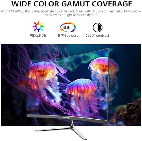 Gawfolk 24.5 Inch Gaming Curved Monitor 3000R 120Hz PC Screen Full HD 1080P - Image 3