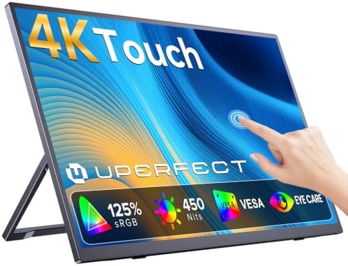UPERFECT 4K Portable Monitor Touchscreen, 15.6” 125% sRGB Laptop Monitor by UPERFECT
