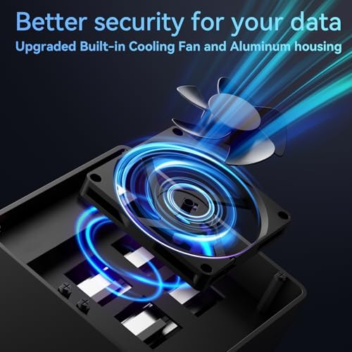 CENMATE Aluminum 4 Bay Hard Drive Enclosure with Cooling Fan for 2.5“/3.5" SATA HDD/SSD with USB A/C 3.0, Support Hot Swappable, Tool-Free HDD Enclosure, DAS(NO RAID/NAS) - Image 4