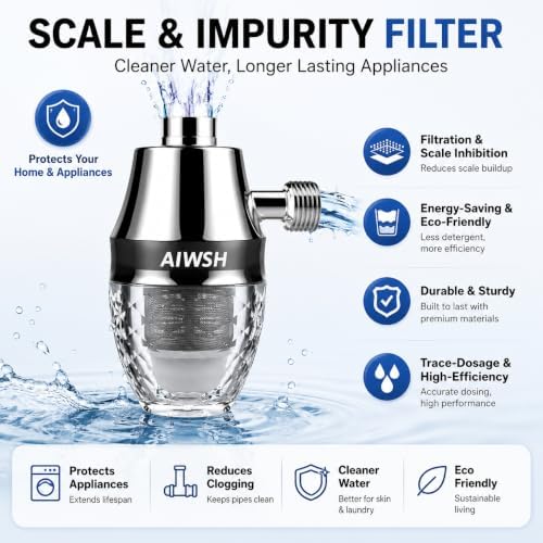 40 Micron Brass Anti-Scale Sediment Filter, Reusable Inline Water Filter for Water Heater, Washing Machine, Shower, RV Water Hose, Prevents Limescale, Protects Appliances, Fits 1/2" Pipes - Image 2