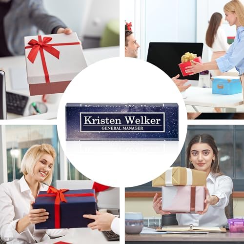 Personalized Name Plates for Office - Gifts for Teacher, Boss, Employee Appreciation - Office Desk Decor (Night Sky) - Image 5