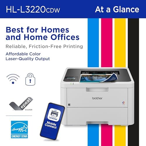 Brother HLL3220CDW Wireless Compact Color Laser Printer, Duplex and Mobile Device Printing | Includes 2 Month Refresh Subscription Trial¹, Amazon Dash Replenishment Ready (Renewed Premium) - Image 2