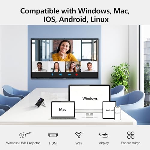 65" Smart Board Digital Whiteboard as 4K UHD Interactive Display Touchscreen,Android 13,8GB+128GB,20-Point Touch,Ideal for Business Meetings,Home Offices,and classrooms,Dual-System Support - Image 4