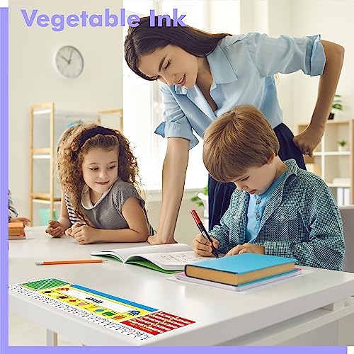 36 PCS Desk Nameplates, Double Sided PET Film Desk Name Tags with Alphabet, Numbers, Multiplication Chart, Shapes, Colors and Ruler Erasable & Reusable Traditional Manuscript Name Plate (14” x 4”) - Image 6