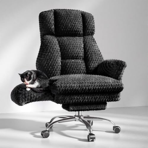 Big and Tall Office Chair, Flip Armrests for Pets & Cross Legged Sitting by HOMRELEXA
