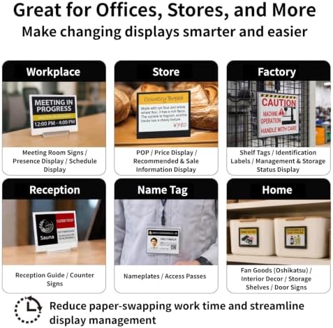 [Santek] EZ Sign NFC E-Paper Display – No Battery, Ultra-Thin 0.13”, Rewritable 4-Color Digital Display, App-Controlled (iOS/Android/PC), IP65 (Silver, 4.2 inch) - Image 3