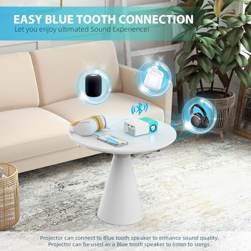 Projector WiFi Portable Movie Projector, Phone or Tablet Can be Mirrored to the Video Projectors Via WiFi or Data Cable, Compatible with Smartphone/ Tablet/ Laptop/TV Stick/ PS/ USB - Image 4