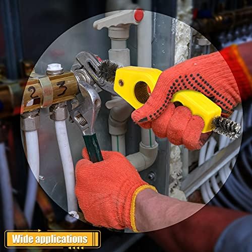 Honoson 4 Pcs 4-in-1 Copper Pipe Cleaner Brush, 1/2 in & 3/4 in, Yellow - Image 5
