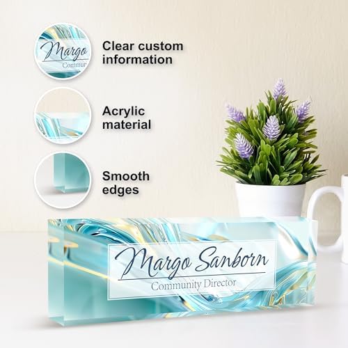 Personalized Acrylic Name Plate for Desk, Customize Office Decor - Image 3
