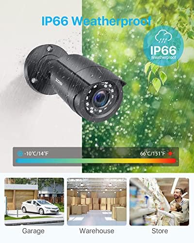ZOSI 3K Lite 8CH Security Camera System, 4X CCTV Wired Cameras, NO HDD - Image 5