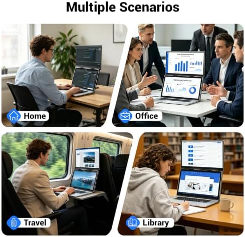 Laptop Screen Extender, 15.6" Ultra-Light & Thin Dual Monitor Extender with 1080P FHD IPS, Eye Care & Neck-Friendly, USB-C/HDMI Plug-Play Portable Monitor for Mac/Win/Android, Fits 13-17" Laptops - Image 7