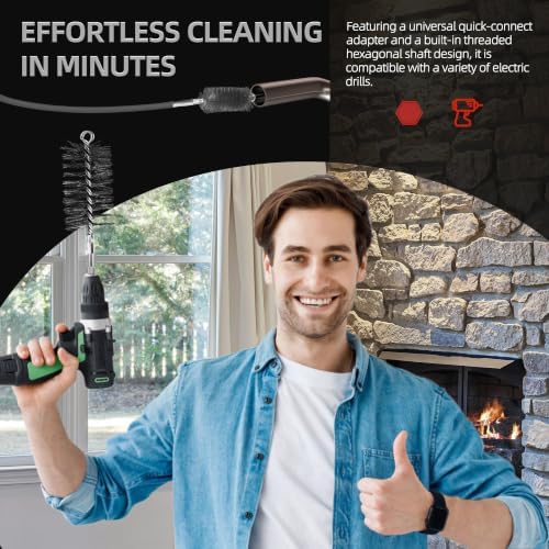 Drill-Powered Chimney Brush & Tube Cleaning Brush Kit - Image 7
