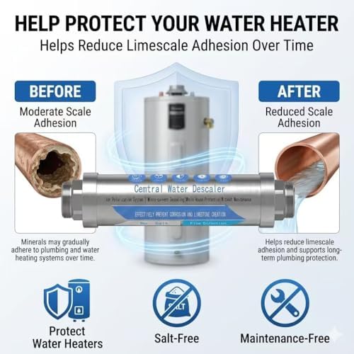 Whole House Water Descaler 3/4" NPT – Salt Free Water Conditioner for Main Water Line, Physical Scale Inhibitor Helps Reduce Limescale in Pipes, Water Heaters & Appliances, No Maintenance - Image 6