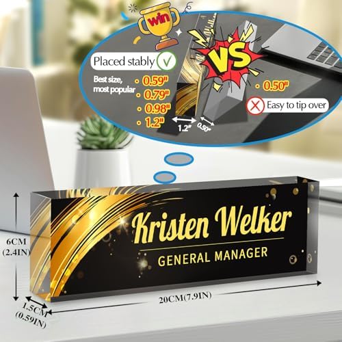 Custom Office Name Plate for Desk - Desk Name Plate Personalized Gifts for Coworkers, Boss, Employees, Teacher, Nurse - Office Desk Decor for Women Men - Employee Appreciation Gifts (Business Style) - Image 2