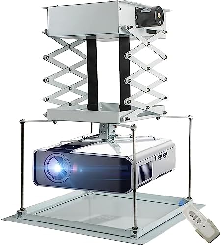 CGOLDENWALL Ultra-Thin Hidden Motorizerd Projector Mount Electric Projector Lift, 44lbs Capacity, Baseplate Customizable, Remote Control (Running Distance: 1 M/ 39.37") by CGOLDENWALL