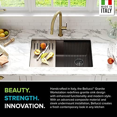 KRAUS Bellucci Workstation 30-inch Undermount Granite Composite Single Bowl Kitchen Sink in Metallic Brown with Accessories, KGUW2-30MBR - Image 4