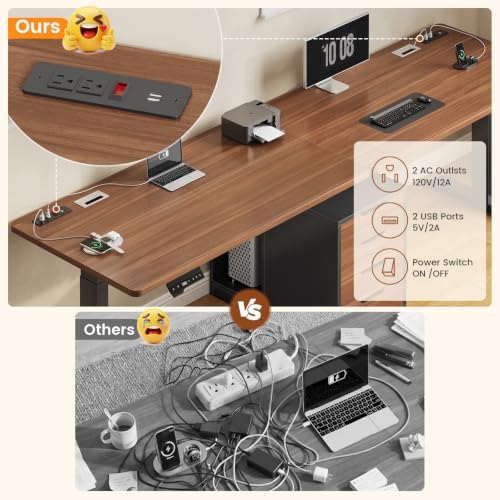 SEDETA Standing Two Person Desk with 4 Drawers, 2 Power Outlets, CPU Stand - Image 5