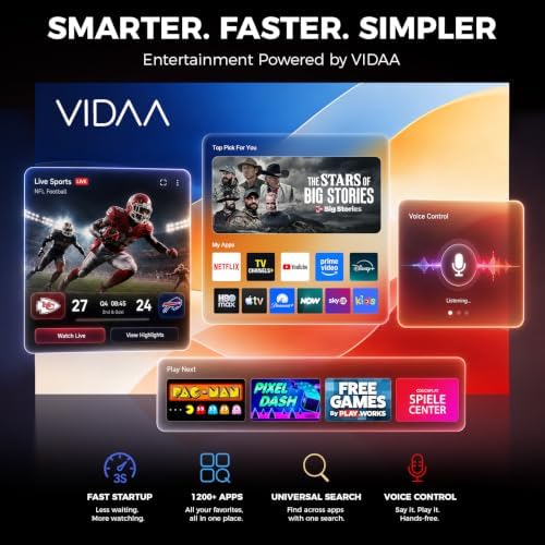 Smart Projector-4K with Wifi Bluetooth, AI Auto Focus Keystone Outdoor Home Theater VIDAA Movie Projector Built-in Apps, 60W Dolby, Airplay, Voice Control, Live TV, Ceiling, Gaming, Camping - Image 2