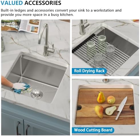 17"x17" Bar Prep Sink Undermount Workstation - Image 6