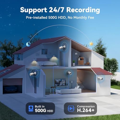Wired Security Camera System Outdoor, 4X 1080P CCTV Camera, 500G HDD - Image 5