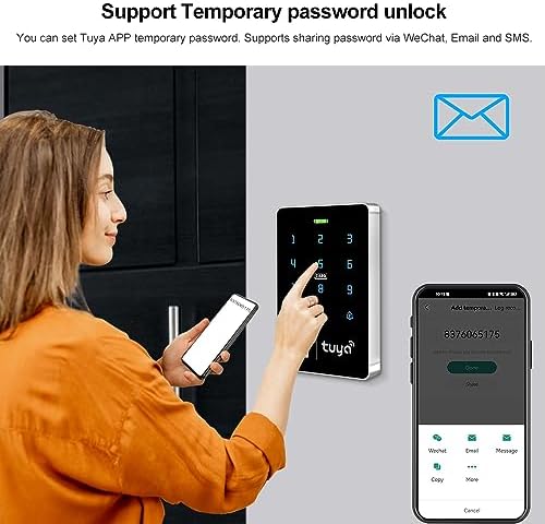 S10 TUYA Wi-Fi Access Control Keypad, IP68 Waterproof, RFID Touchscreen Access Controller, Mobile App Door Opening, Password Keypad, 1000 User Capacity, Home Single and Double Door Access - Image 6