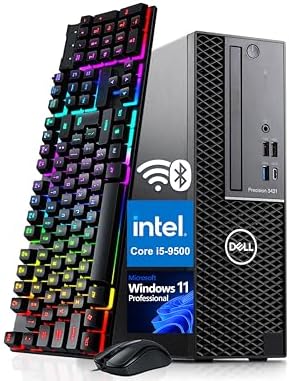 Dell Precision 3431 SFF Desktop Computer, 9th Gen Hexa-Core i5-9500 up to 4.4GHz Workstation PC, 8GB DDR4, 256GB SSD, Keyboard and Mouse, WiFi, BT, Windows 11 Pro (Renewed) by Amazon+Renewed