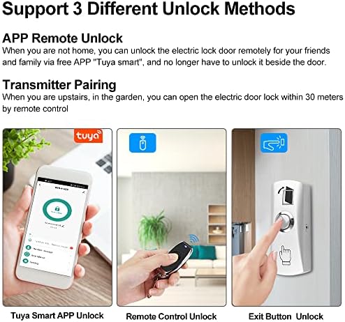 Premium Smart APP Unlocking Access Control System Kit, Simplified Wiring Door Lock Set, with Remote Controllers / 617lbs Magnetic Lock/DC 12V Power Adapter, Lock Delay Time Adjustable - Image 3