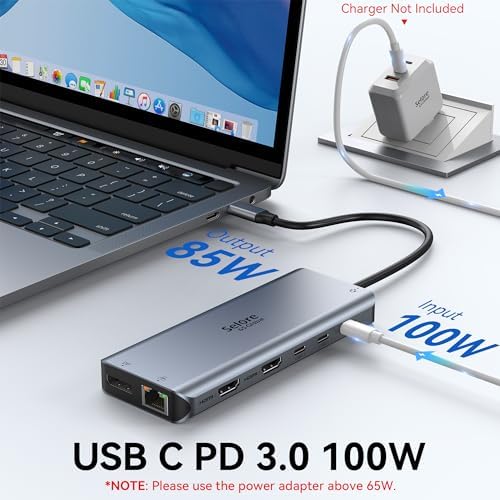 Selore USB C Docking Station Dual Monitor 13-in-1 Triple Monitor Hub - Image 5