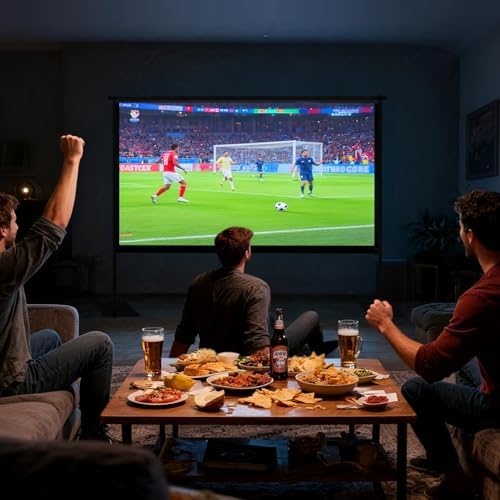 Outdoor Projector Screen with Stand, 120 inch Portable Projection kit 16:9 4K HD Wrinkle-Free Indoor Outdoor Movie Screen with Carry Bag for Home Theater and Backyard Movie Night - Image 3