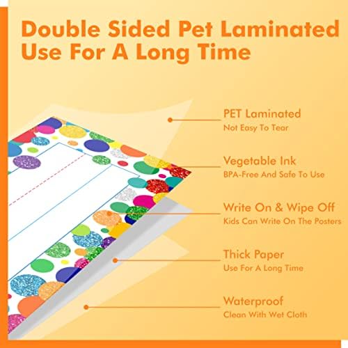 40PCS Desk Nameplates, Confetti Desk Name Tags with Double Sided PET Film Student Name Labels Erasable & Reusable Traditional Manuscript Name Plates for School Classroom Organization (10” x 2.8”) - Image 3