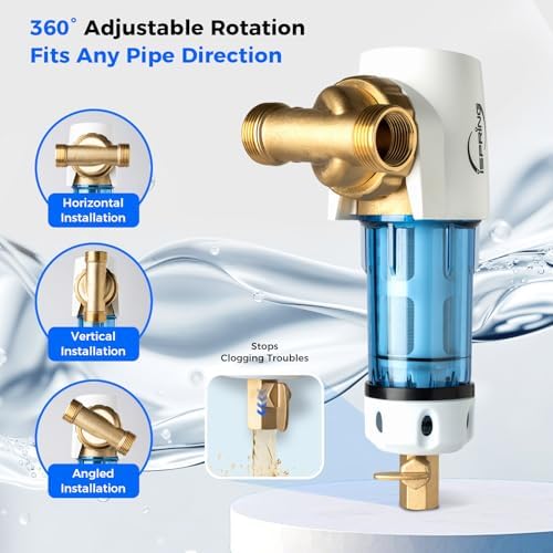 iSpring WSP100GR Spin Down Sediment Filter, 360 Rotating Head, 100 Micron - Image 4