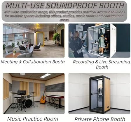 X-Comfort Office Pod Booth with Audio Privacy - Portable Soundproof Booth with 35dB Noise Reduction, Built-in LED Light, Fans, Socket for Office, Study, Working–Chair Not Included(Red) - Image 6