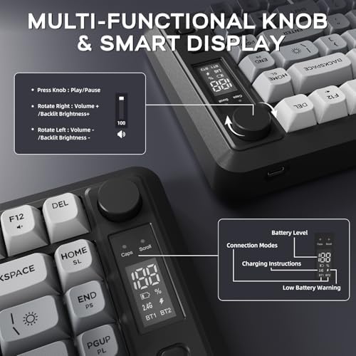 Free wolf M75 Wireless Gaming Keyboard Mechanical Feel Membrane - Moonlit - Image 4