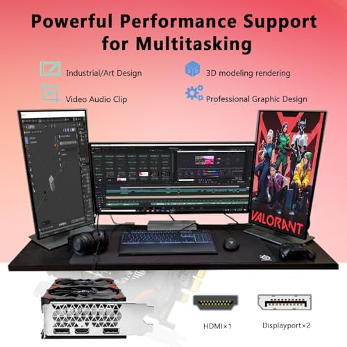 AISURIX RX 590 Graphics Card, Real 8GB, GDDR5, 256 Bit, RX 580 2304SP Pc Gaming Video Card, 2XDP, HDMI, PCI Express 3.0 with Freeze Fans Graphics Card for Gaming pc - Image 3