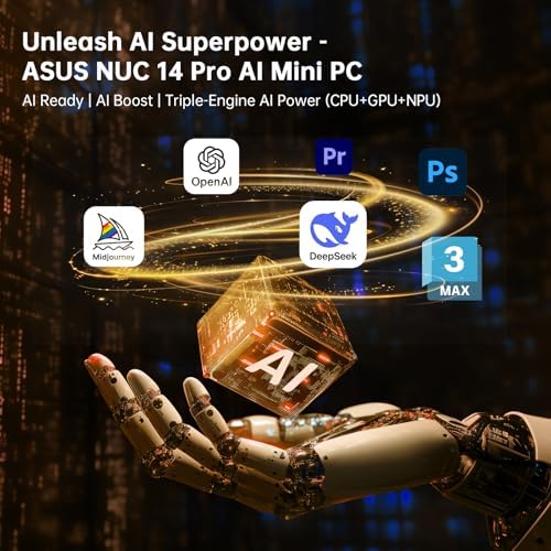 ASUS NUC 14 Pro Mini Desktop PC, Intel Ultra 5 125H (14C/18T, Up to 4.5GHz), 32GB DDR5 RAM, 1TB PCIe SSD, Micro PC Win 11 Pro, Intel Arc GPU, Thunderbolt 4, WiFi 6E, BT 5.3, 8K HDR Display, VESA Mount - Image 3
