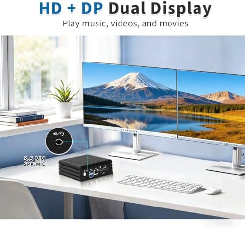 Firewall Mini PC J3710 Quad Core, 4 x i225V 2.5GbE LAN Fanless OPNsense Appliance, 8GB RAM 128GB SSD, Micro Router Computer Hardware, AES-NI, HD+DP Dual Display, Console, 2USB3.0, SPK/MIC - Image 6