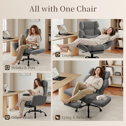 Big and Tall Office Chair with Flip Arms, Extra Wide Seat for Pets Sitting - Image 3