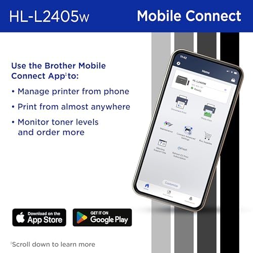Brother HL-L2405W Wireless Compact Monochrome Laser Printer with Mobile Printing, Black & White Output | Includes Refresh Subscription Trial(1), (Renewed Premium) - Image 5