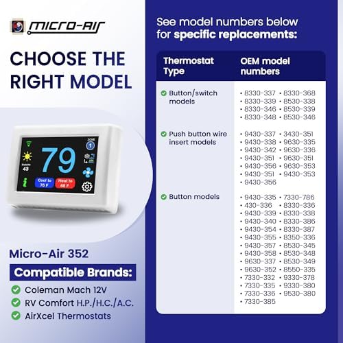MICRO-AIR EasyTouch Digital RV Thermostat Replacement, 352C White - Image 3