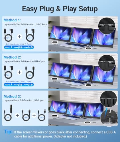 15.3" Laptop Screen Extender, 1200P FHD Ultra-Slim Portable Travel Monitor - Image 5