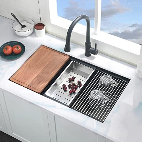 27 Inch Black Undermount Stainless Steel Kitchen Sink - Image 2
