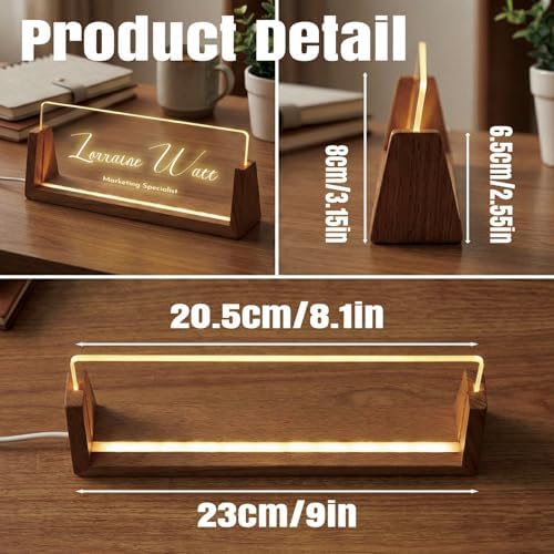 Desk Name Plate Personalized with LED Light - Custom Name Plate for Office Decor, Professional Appreciation Gifts for Bosses, Coworkers, Teachers, Men & Women - Image 3
