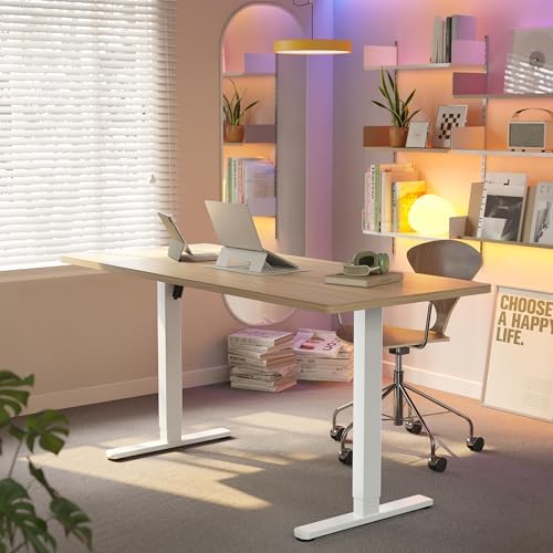 HUANUO 71x30 Inch Electric Standing Desk, Height Adjustable, Natural - Image 2