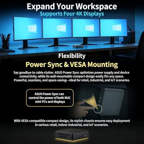 ASUS NUC 16 Pro NUC16GDKU7 Mini PC, Grand Canyon Core Ultra 7 356H,16-Cores 4.7Ghz, 16GB RAM + 1TB NVMe, Dual 2.5GbE LAN, Arc Graphics, Quad Display, WiFi 7 + BT 6.0, Win 11 Pro (16GB RAM + 1TB NVMe) - Image 6