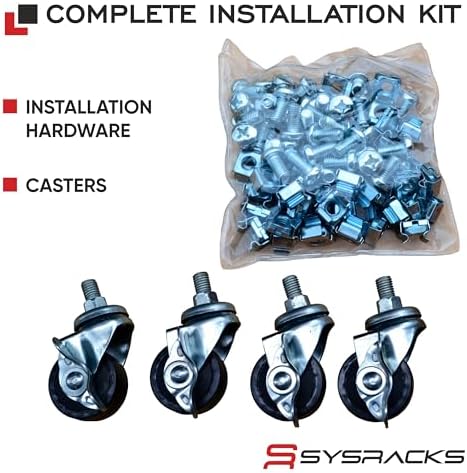 Sysracks 18U 4 Post Open Frame 19 inch Network Server Rack Relay Cabinet Adjustable Depth 24"-37" - Image 4