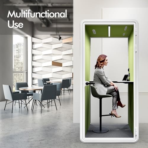 Quiet Meeting Pod with Acoustic Panels, Office Soundproof Room with Furniture, Portable Removable Working Booth for Private Phone Calling, Study, Individual Seater Personal Office H92in W43in D40in - Image 6